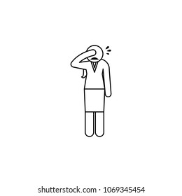 sad business lady icon. Element of business lady different state for mobile concept and web apps. Thin line icon for website design and development app development on white background