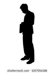 Sad business man silhouette vector