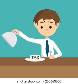 Sad Businessman Get or Served Tax