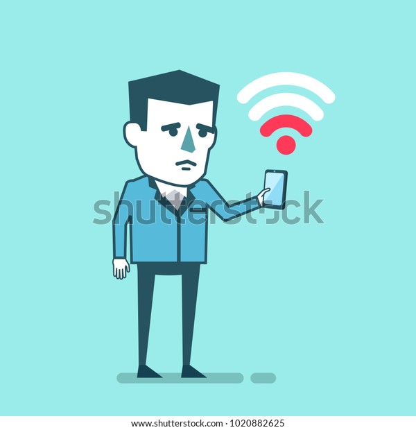 Sad Businessman Smartphone Has Slow Internet Stock Vector (Royalty Free ...