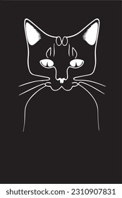 sad cad eye down  black   white cat  Sad happy black kitten face head 