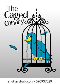 Sad caged canary