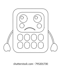 sad calculator school supplies  kawaii icon image 