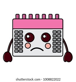 sad calendar kawaii icon image 