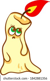 Sad candle, illustration, vector on white background