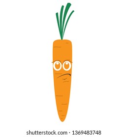 Sad carrot cartoon image. Vector illustration design