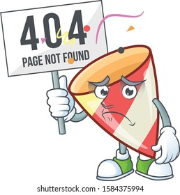 sad cartoon character exploding confetti raised up a board