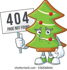 sad cartoon character trees cookies raised up a board