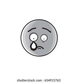 Sad Cartoon Face Crying Negative People Emotion Icon Vector Illustration