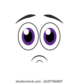 Sad cartoon face expression. Vector illustration