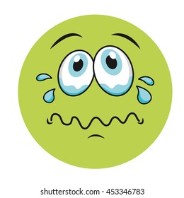 sad cartoon face icon, vector illustation character