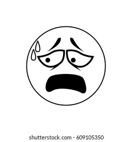 Sad cartoon face icon vector illustration graphic design