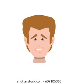 Sad cartoon face icon vector illustration graphic design