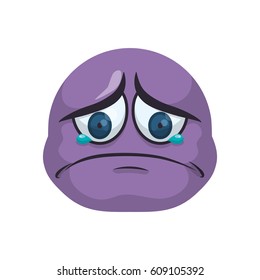 Sad cartoon face icon vector illustration graphic design