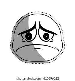 Sad cartoon face icon vector illustration graphic design