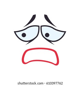 Sad cartoon face icon vector illustration graphic design