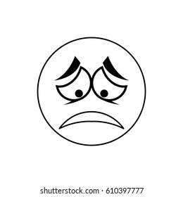 Sad cartoon face icon vector illustration graphic design