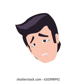 Sad cartoon face icon vector illustration graphic design
