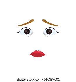 Sad cartoon face icon vector illustration graphic design