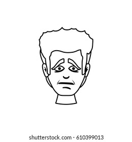 Sad cartoon face icon vector illustration graphic design