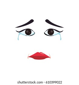 Sad cartoon face icon vector illustration graphic design