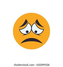 Sad cartoon face icon vector illustration graphic design