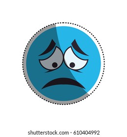 Sad cartoon face icon vector illustration graphic design