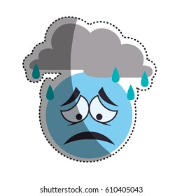 Sad cartoon face icon vector illustration graphic design