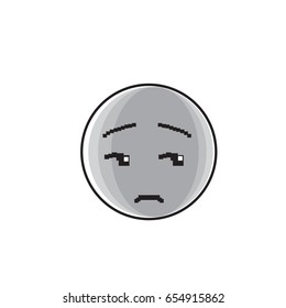 Sad Cartoon Face Negative People Emotion Icon Vector Illustration