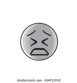 Sad Cartoon Face Negative People Emotion Icon Vector Illustration