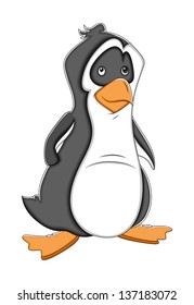 Sad Cartoon Penguin Vector Illustration Stock Vector (royalty Free 