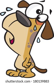 sad cartoon puppy dog crying