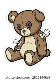 A sad cartoon teddy