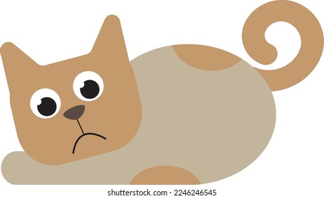 Sad cat. Vector file for designs.