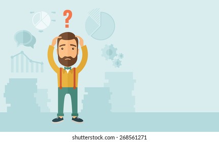 Sad Caucasian Businessman Question Mark Over Stock Vector (Royalty Free ...