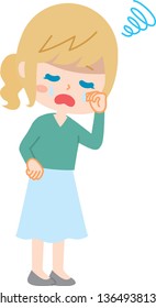 Sad caucasian woman