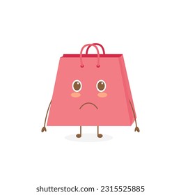 sad character shopping bag mascot vector. cartoon character illustration
