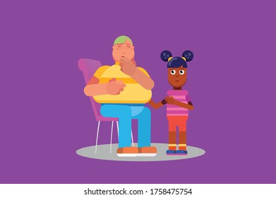 Sad characters. This character illustration can use as a sticker also.