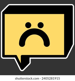 sad chat box emoticon sticker character icon