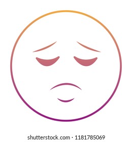 Sad chat emoticon rainbow lines