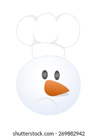 Sad Chef Snowman Character
