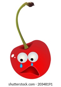 Sad cherry vector illustration