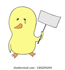 sad chicken illustration