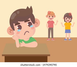 Sad child with angry dad and mom quarreling Premium Vector

