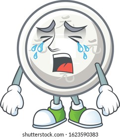 Sad of chinese silver coin cartoon mascot style