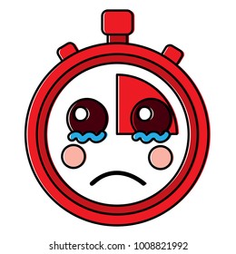 sad chronometer kawaii icon image 