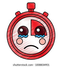 sad chronometer kawaii icon image 