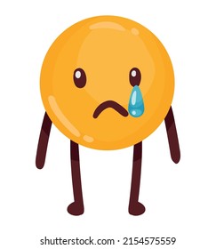 sad classic emoji comic character