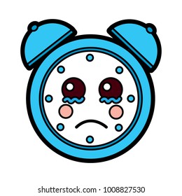 sad clock kawaii icon image 