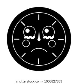 sad clock kawaii icon image 